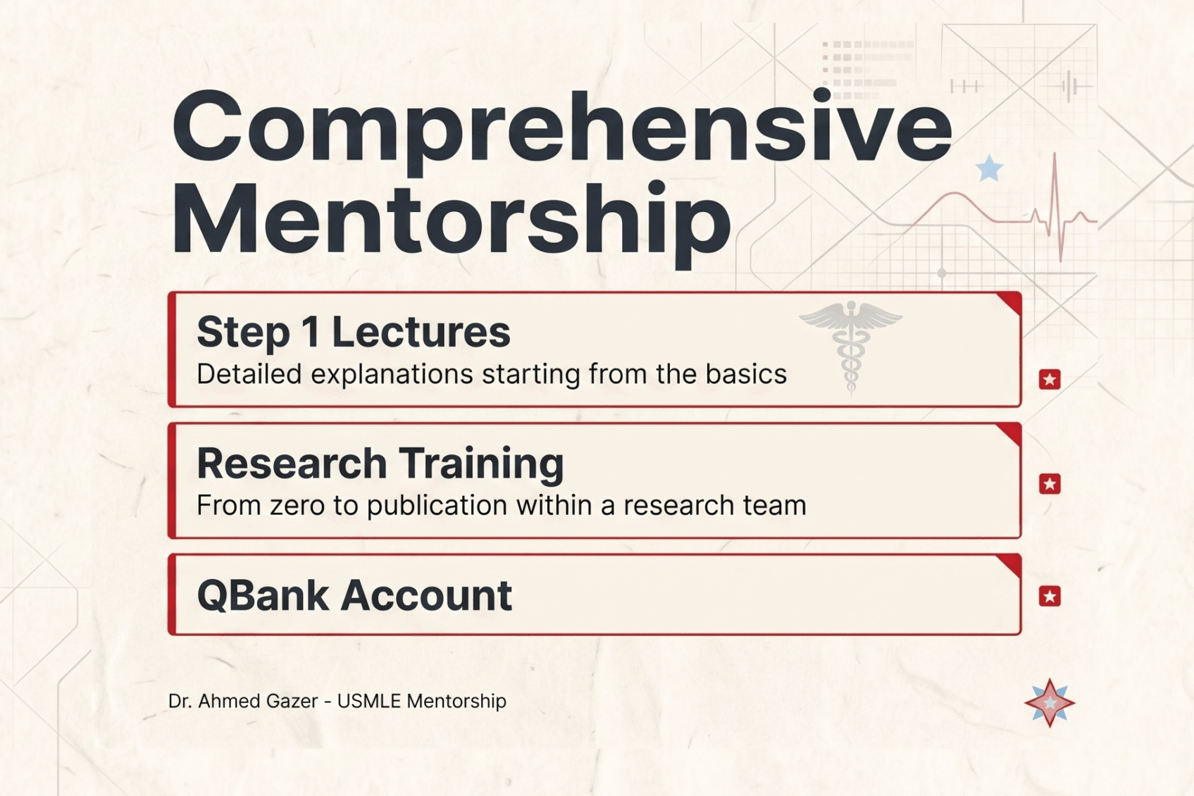 Comprehensive Step1 Mentorship – كورس الشرح التفصيلي من الصفر (Step1+Research+Qbank)